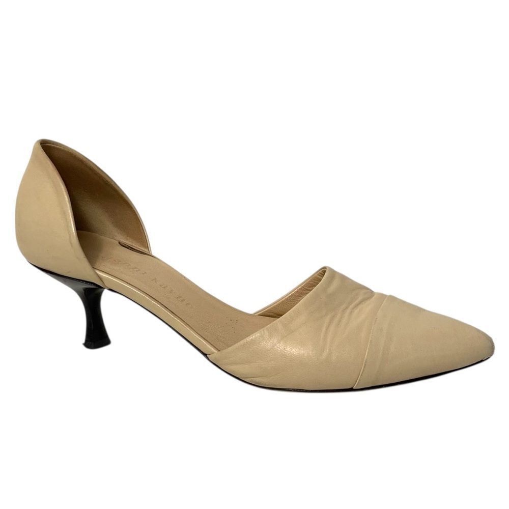 JENNI KAYNE Leather Cream D'Orsay Heels 37